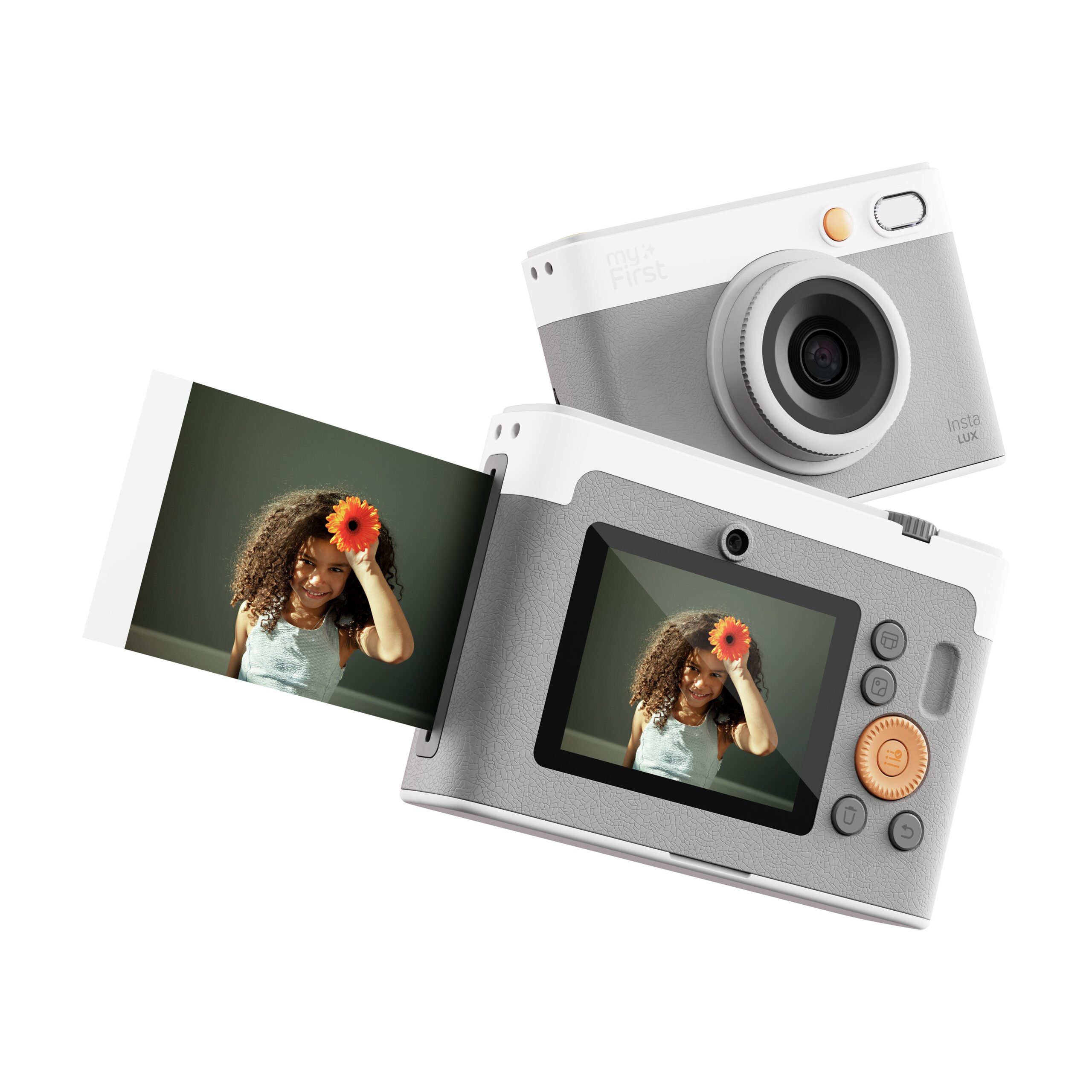 Insta Lux camera printing out an image