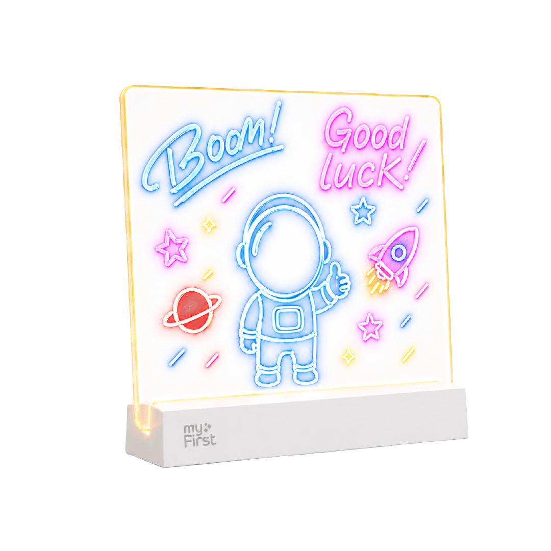 A clear sketch board with glow effects