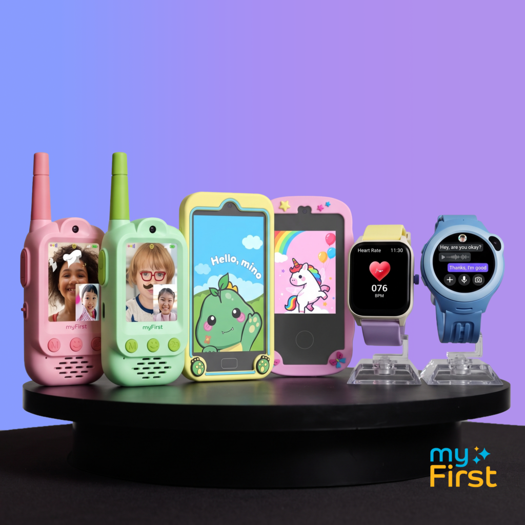 Video walkie talkies called viewtalkies, camera play and camera play plus, and watch F1 and Fone M2 against a purple background